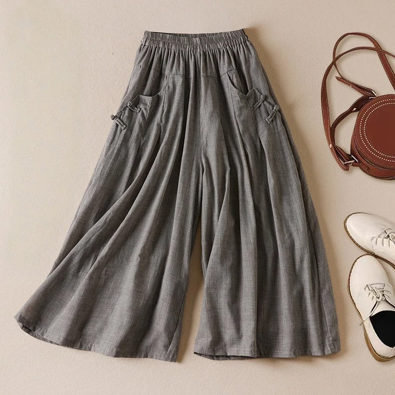 KLARA GOSSAMER LINEN WIDE-LEG PANTS - Effortless Sophistication