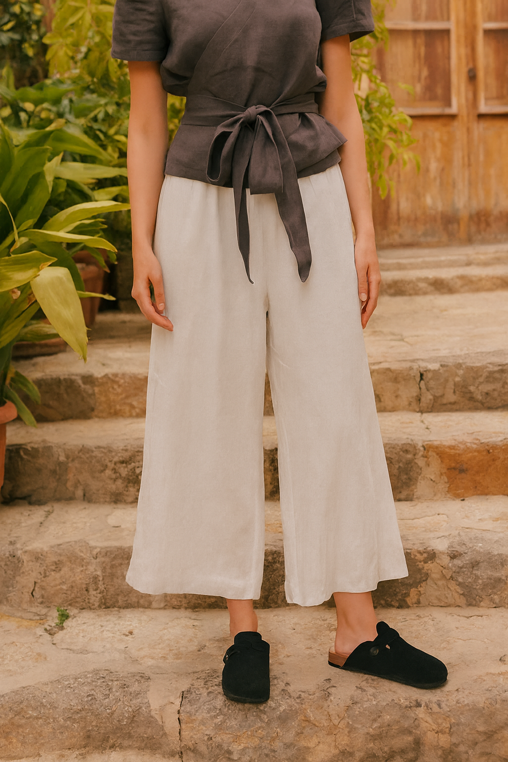 KLARA GOSSAMER LINEN WIDE-LEG BUKSER