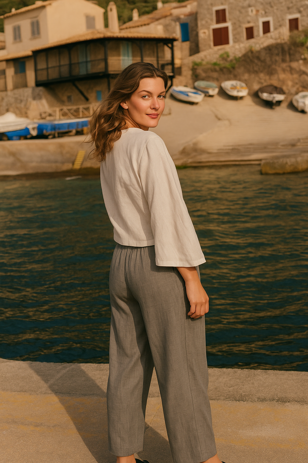 KLARA GOSSAMER LINEN WIDE-LEG BUKSER