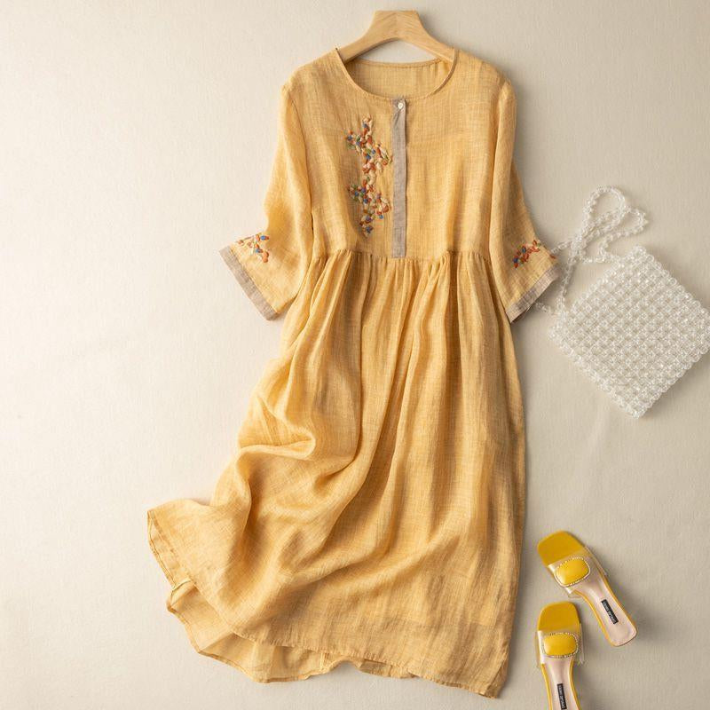 SOFIA Elegant Linen Maxi Dress - Airy & Chic for Everyday Wear