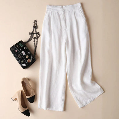 ABIGAIL™ Women's High-Waisted Linen Pants - Effortless Style & Comfort