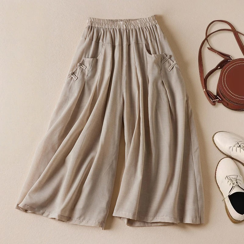 KLARA GOSSAMER LINEN WIDE-LEG PANTS - Effortless Sophistication