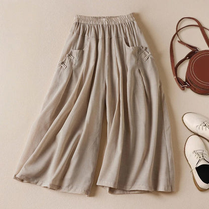 KLARA GOSSAMER LINEN WIDE-LEG PANTS - Effortless Sophistication