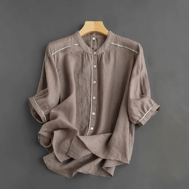 LIA LINEN SHIRT - WHITE