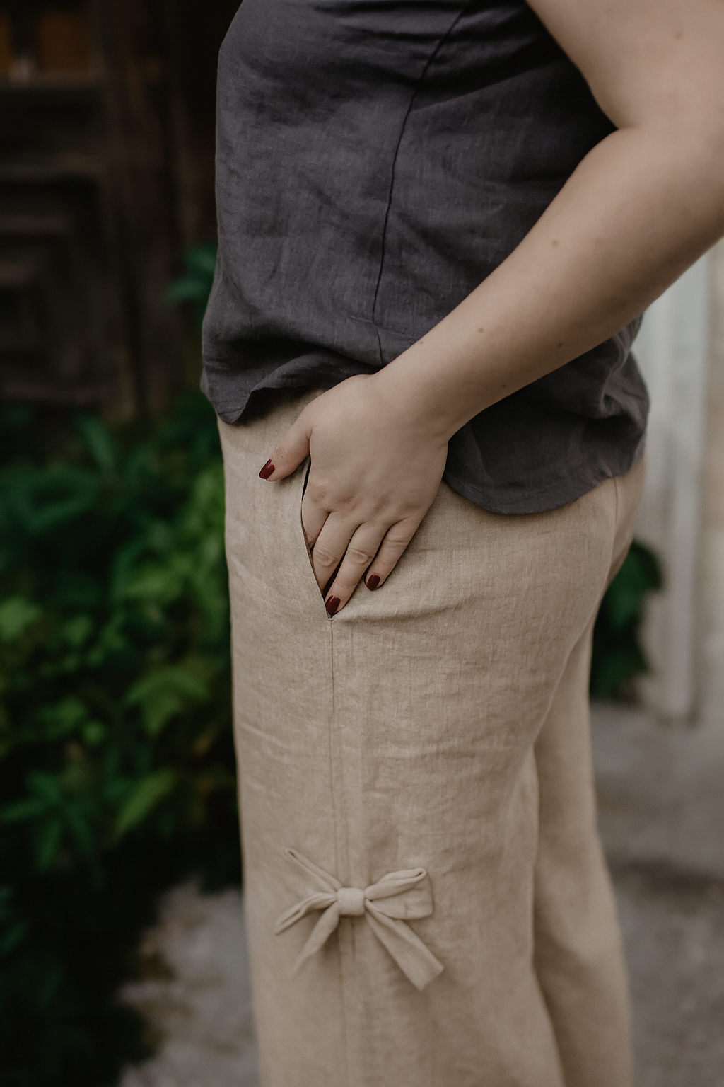 KLARA GOSSAMER LINEN WIDE-LEG BUKSER