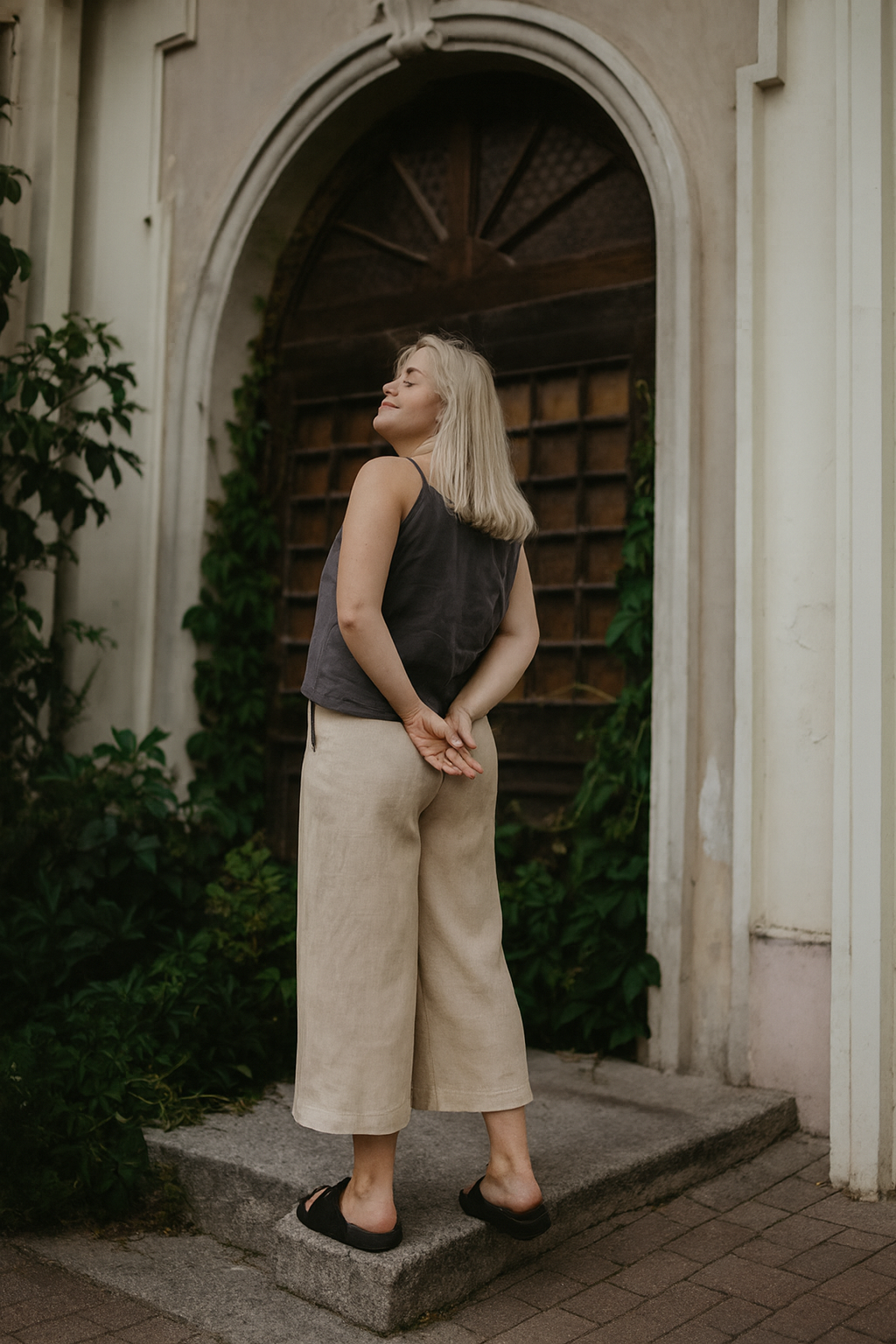 KLARA GOSSAMER LINEN WIDE-LEG BUKSER