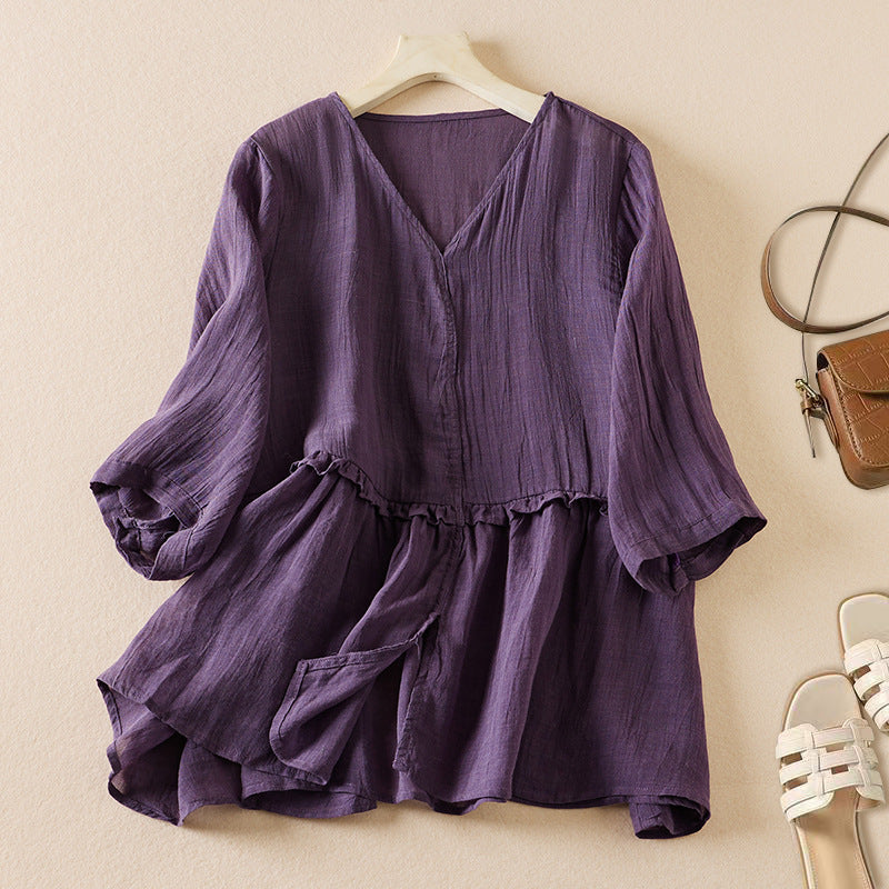 ADELE LUXURY LINEN BLOUSE - Effortless Style & Comfort