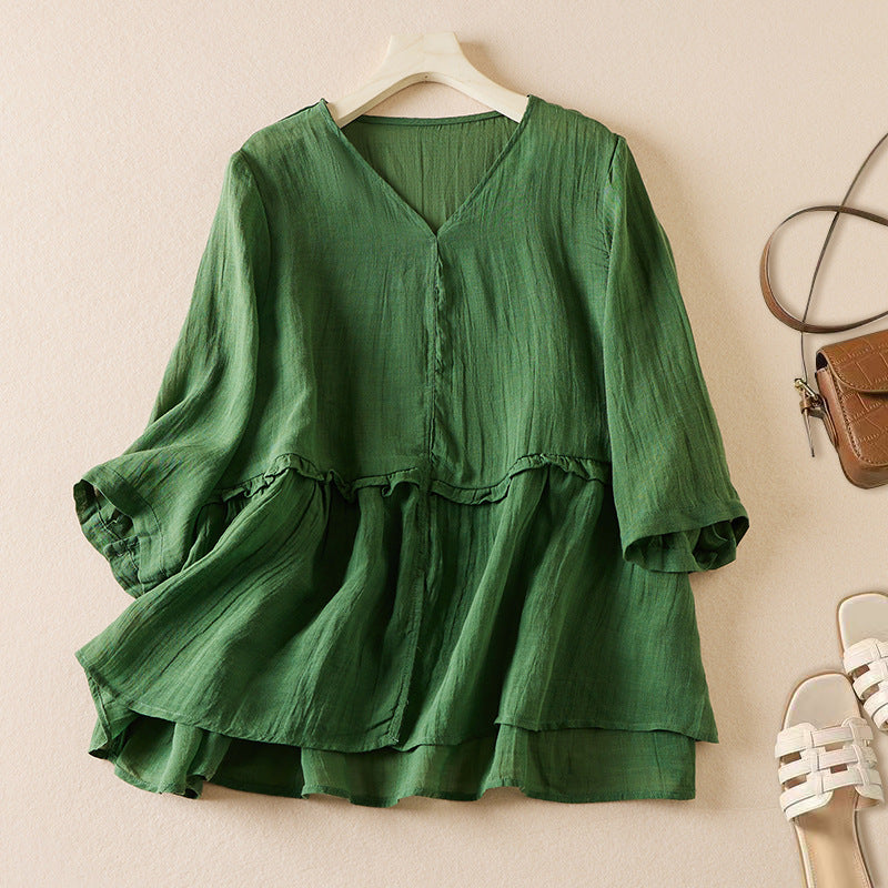 ADELE LUXURY LINEN BLOUSE - Effortless Style & Comfort