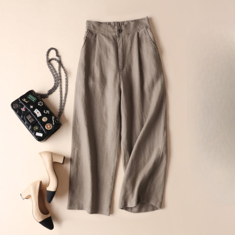 ABIGAIL™ Women's High-Waisted Linen Pants - Effortless Style & Comfort