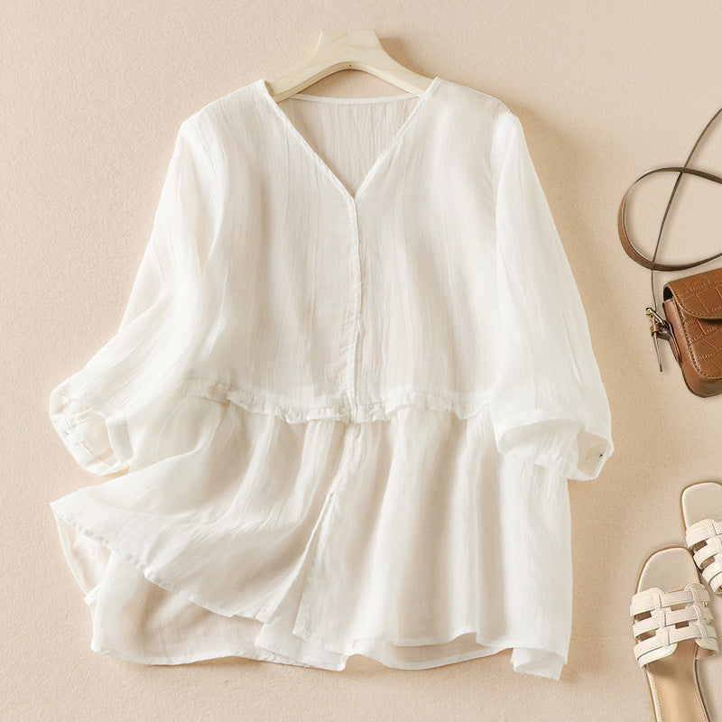 ADELE LUXURY LINEN BLOUSE - Effortless Style & Comfort