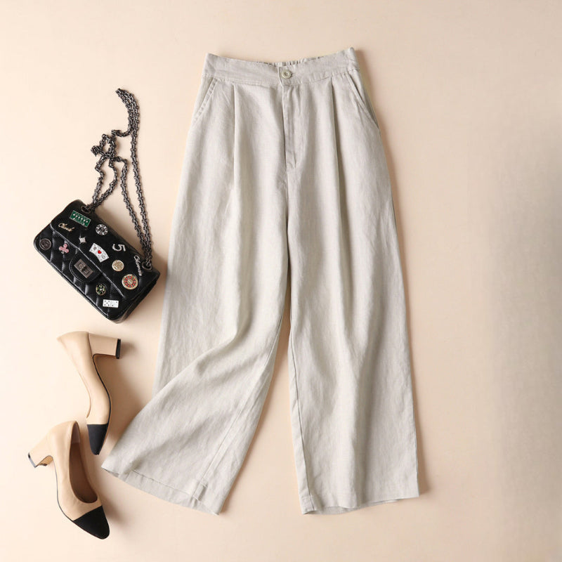 ABIGAIL™ Women's High-Waisted Linen Pants - Effortless Style & Comfort