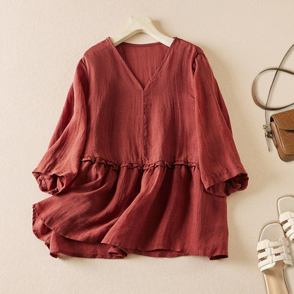 ADELE LUXURY LINEN BLOUSE - Effortless Style & Comfort