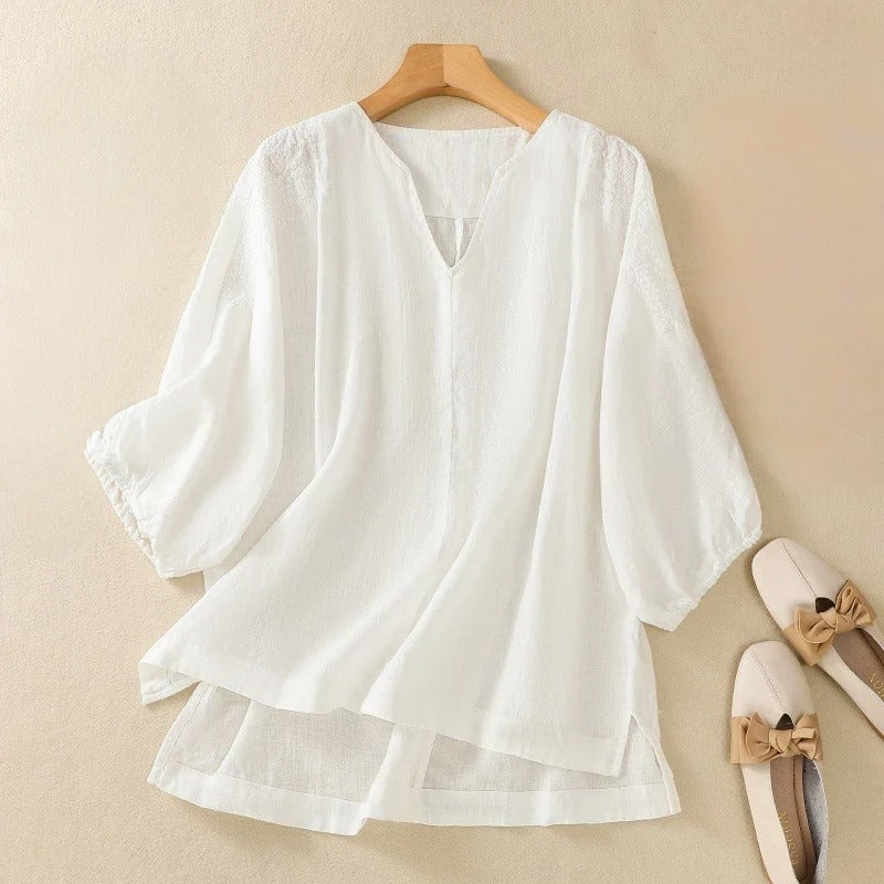 NORA LINEN BLOUSE - Elegant & Breathable