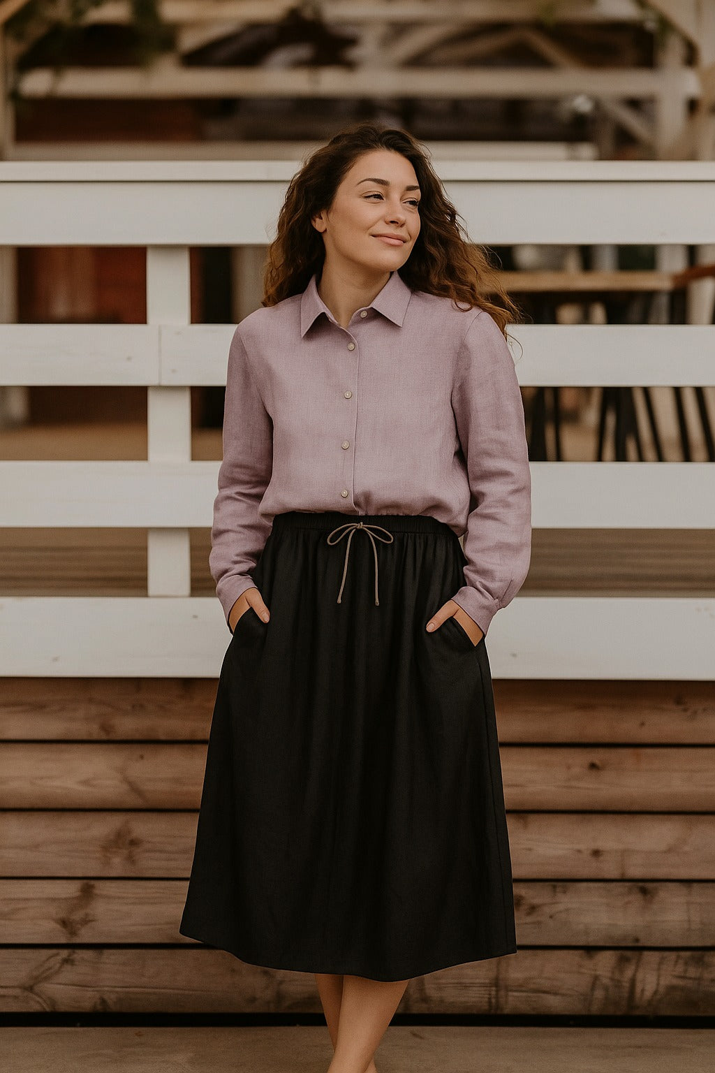 Marva Linnednederdel